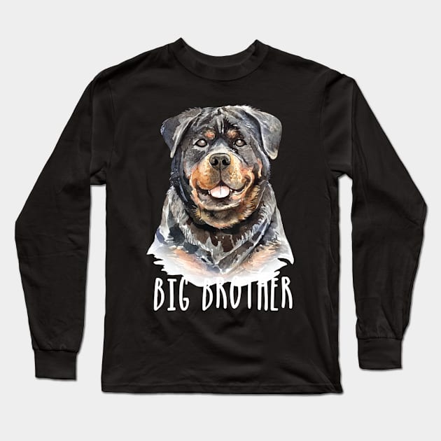 Funny dog Big brother Long Sleeve T-Shirt by white.ink